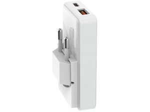 Ładowarka sieciowa z wtyczką SBS Wall Charger USB-A + USB-C PD 65W Foldable Biały