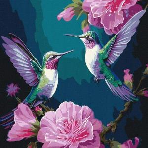 Ideyka - Malowanie po numerach "Wróżkowe ptaki" 40x40 cm (metallic)