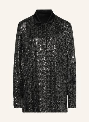 Dolce & Gabbana Bluzka Satynowa Z Cekinami schwarz