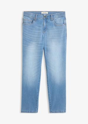 Jeansy straight, mid waist, cropped