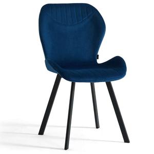 Krzesło tapicerowane DC-6350 | Welur | Niebieski #64 | Outlet