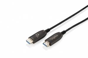 Digitus Kabel połączeniowy hybrydowy HDMI AOC | HDMI-A męski-męski | HDMI 2.1 | UHD-2 8K@60Hz | 48Gbps |HDR, eARC, HDCP 2.2, CEC | 60m
