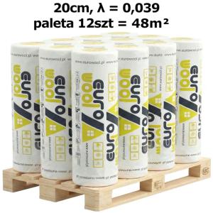 WEŁNA MINERALNA EUROWOOL M11 NOVA 0,039 20CM PALETA ATESTOWANA MATA SZKLANA