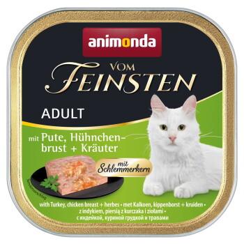 animonda Vom Feinsten mokra karma dla kota, Adult, z pysznym nadzieniem Indyk, pierś z kurczaka i zioła 32x100 g