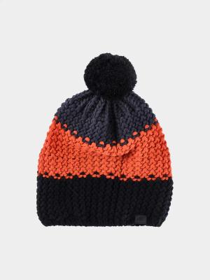 4F czapka bawełniania dziecięca z pomponem M432 pomarańczowa (one size)