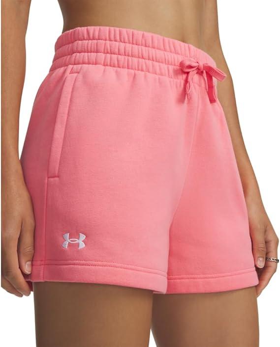 UNDER ARMOUR krótkie spodenki damskie bawełniane Rival Fleece Short różowe (L)