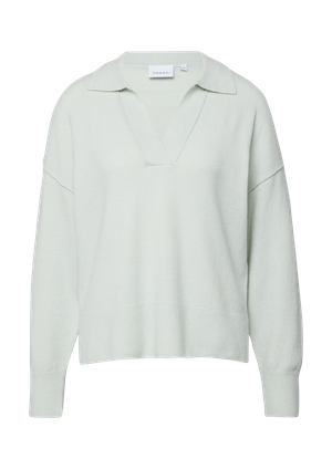 Sweter z cienkiej dzianiny z kołnierzykiem polo
