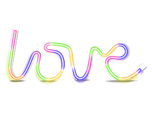 Wiszący neon LED SBS Love Wielokolorowy