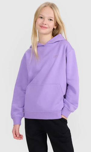 4F bluza bawełniana dziecięca z kapturem 4FJWSS25TSWSF1854 fioletowa (146)