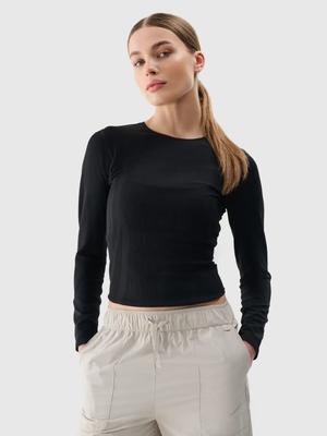4F longsleeve koszulka z długim rękawem na jogę damska 4FWSS25TFLOF403 czarna (M/L)