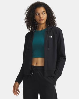 Under Armour UA Sport Terry FZ damska bluza z kapturem rozpinana czarna (L)