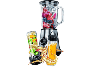Koktajler MPM MBL-15M Szklany dzbanek, 2 bidony
