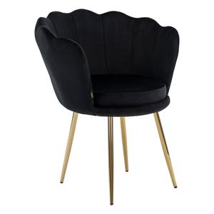 Krzesło SHELL DC-6099 | czarny welur | złota noga | OUTLET