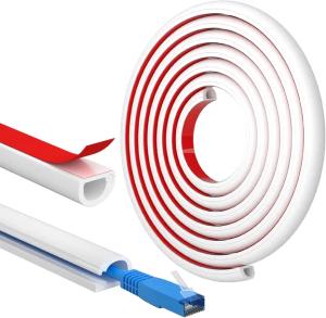 LISTWA KABLOWA SAMOPRZYLEPNA MASKOWNICA KABLI PVC 3M BIAŁA KANAŁ KABLOWY