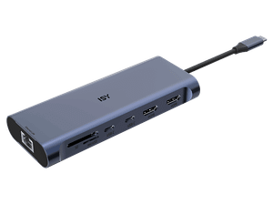 Adapter wieloportowy USB-C ISY IAD-1030 12w1 + funkcja zasilania Srebrny