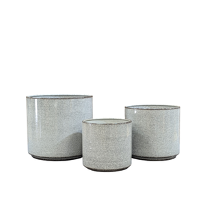 Donica metalowa FEETED CYLINDRICAL śr. 25 cm wys. 24 cm szara