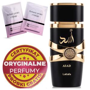 Perfumy Arabskie Męskie LATTAFA ASAD ORYGINAŁ + Próbki Certyfikat Naklejka