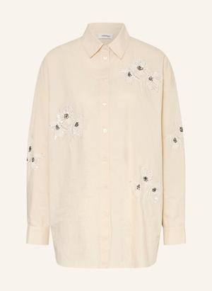 Ottod'ame Bluzka W Stylu Oversize Z Cekinami I Ozdobnymi Perełkami beige