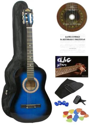 GITARA KLASYCZNA 3/4 ZESTAW DLA POCZĄTKUJĄCYCH Z PRZEGLĄDEM LUTNICZYM