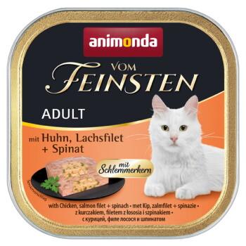 animonda Vom Feinsten mokra karma dla kota, Adult, z pysznym nadzieniem Kurczak, filet z łososia i szpinak 32x100 g