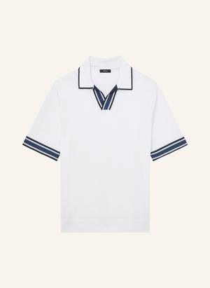 Reiss Dzianinowa Koszulka Polo Poole weiss