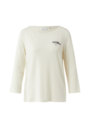 T-shirt z dżerseju z rękawami 3/4 i nadrukiem z przodu