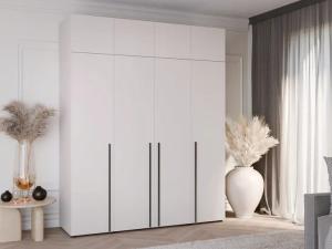 Szafa czterodrzwiowa z nadstawką DOMINO 200 cm 4 drzwi cashmere kaszmir