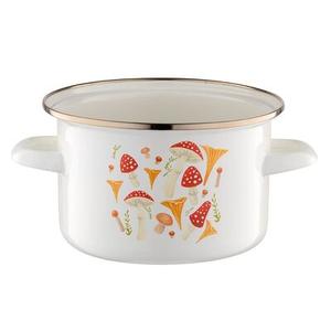 Garnek emaliowany prosty Grzybki bez pokrywki 18 cm 2,65 l