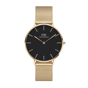 Daniel Wellington DW Watch Petite Evergold Black 28mm Gold