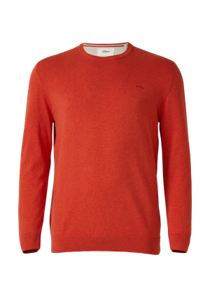 Sweter z dzianiny z haftowanym logo