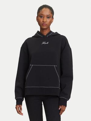 KARL LAGERFELD Bluza A3W20011 Czarny Relaxed Fit