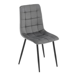Krzesło tapicerowane DC-6403 | welur | szary #21 | OUTLET