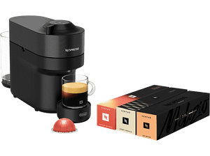 Ekspres na kapsułki DE LONGHI-NESPRESSO ENV90.B Vertuo Pop Bundle Czarny