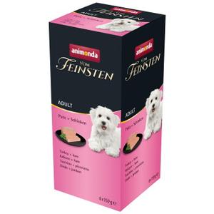animonda Vom Feinsten mokra karma dla psa, Adult 6x150g Indyk i szynka