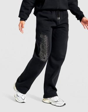Hoodrich Spodnie Wide Leg Jogger Scatter Crystal