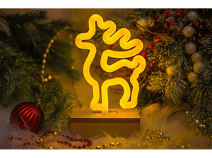 Neon FOREVER TF1 Wood Stand LED Renifer Biała ciepła FLNW02