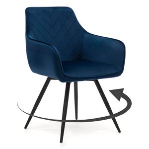 Krzesło obrotowe DC-0084-6 | welur | Granatowy | OUTLET