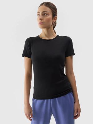 4F t-shirt damski koszulka treningowa bawełniana F1267 czarna (XS)