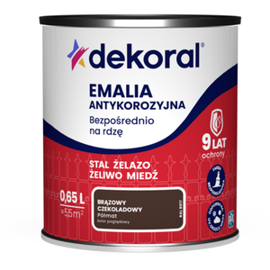 Emalia antykorozyjna Bezpośrednio na rdzę Brąz czekoladowy półmat 0,65 l Dekoral