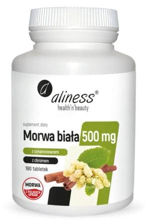 Aliness MORWA BIAŁA 500mg POZIOM CUKRU Cynamon Chrom 180 tabl.