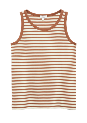 Prążkowany tank top Slim Fit
