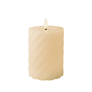 Świeca LED na baterie ciepły biały 7,5 x 12,3 cm kremowa