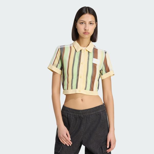 KOSZULKA POLO ADIDAS ORIGINALS SUMMER GLOW STRIPED CROPPED