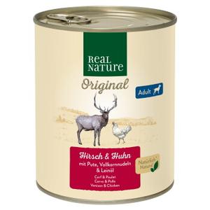 REAL NATURE mokra karma dla psa dorosłego Jeleń i kurczak 6x800 g