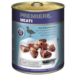 PREMIERE Meati mokra karma dla psów, Adult, Kacze serca 12x800 g