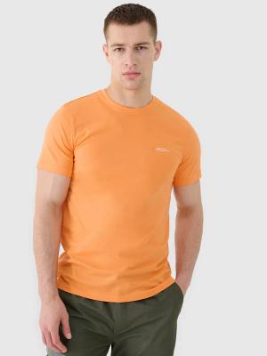 4F t-shirt męski koszulka bawełniana 4FWSS25TTSHM2003 pomarańczowa (L)