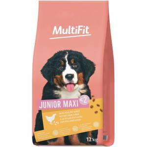 MultiFit sucha karma dla psa Junior, Maxi, z drobiem i ryżem 12 kg