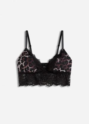 Biustonosz bustier z trójkątnymi miseczkami z koronką
