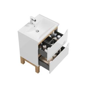Szafka stojąca Space System D60 0D2S 4NN DSM 1722 biała/dąb złoty
