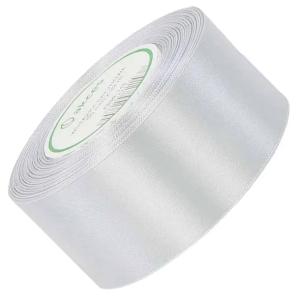 TASIEMKA wstążka SATYNOWA jasna srebrna 50mm - 32mb